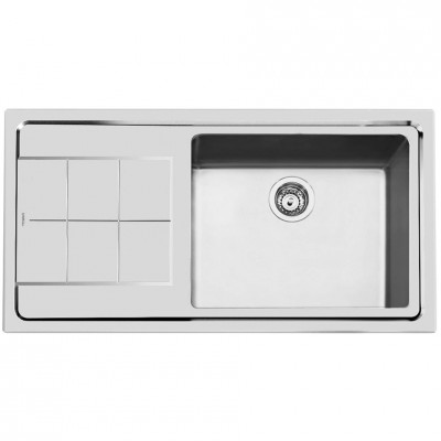 Foster 2263 051 zlewozmywak z półspłuczką i ociekaczem 98 cm, stal nierdzewna