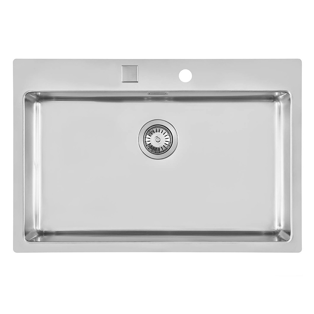 Fregadero rectangular de cocina empotrable de acero inoxidable, 62 x 4