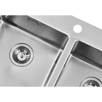 Foster 2269 050 flush-mount double bowl sink 77 cm stainless steel