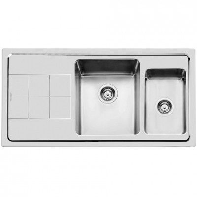 Foster 2297 051 double bowl sink + semi-flush drainer 98 cm