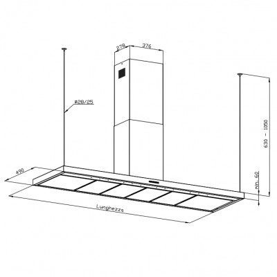 Foster 2440 150 campana de pared 150 cm acero inoxidable