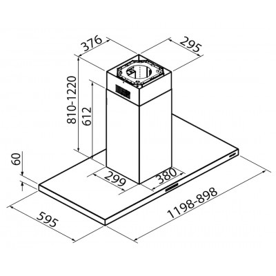 Foster 2442 121 island hood 120 cm stainless steel