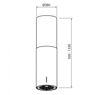 Foster 2530 001 campana isla cilíndrica 34 cm acero inoxidable