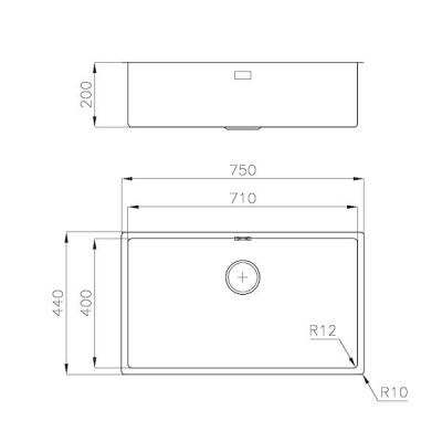 Foster 3357 050 S4001 flush-mounted single-bowl sink 75 cm stainless steel