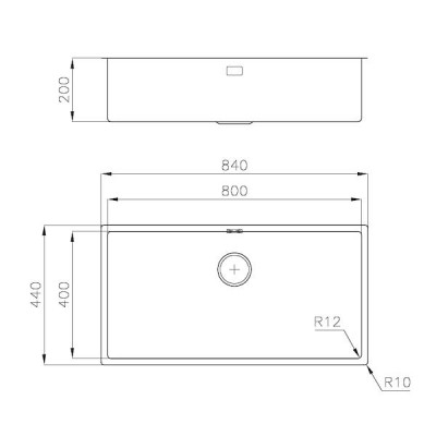 Foster 3358 050 S4001 flush-mounted single-bowl sink 85 cm stainless steel