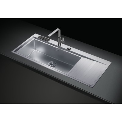 Foster 4504 052 Stripe sink basin + semi-flush drainer 117 cm stainless steel