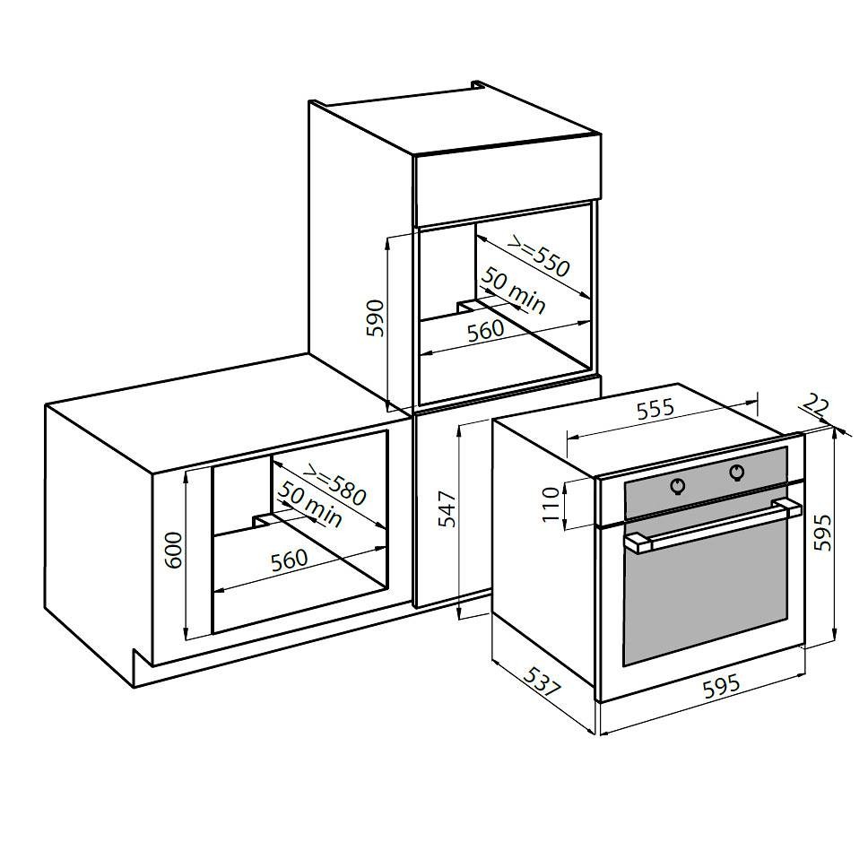 Foster 7135 081 - Forno da Incasso Combinato a Vapore, Vetro Nero Smussato,  Inox Spazzolato, 60x46 cm, A++