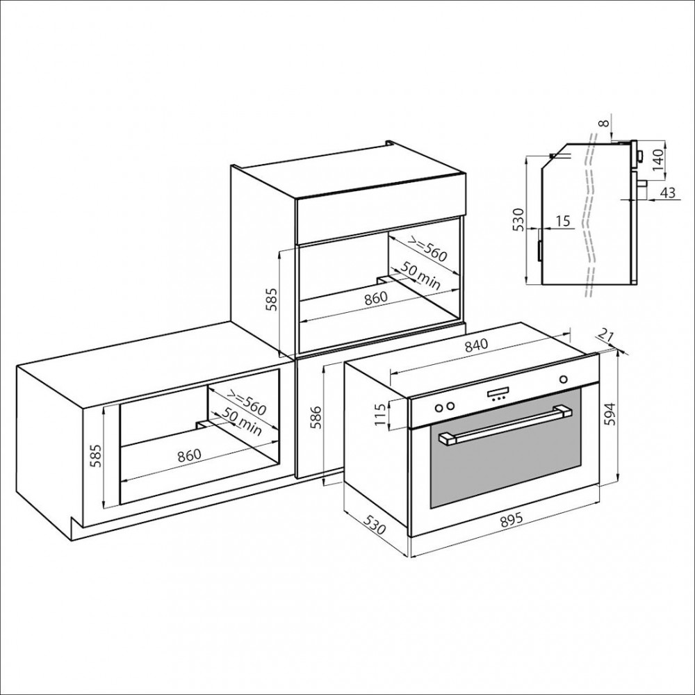 Forno a gas da incasso ventilato HERITAGE - F605HERGKNE