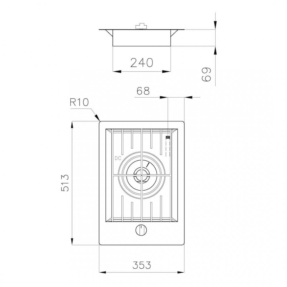 Bertazzoni P905LMODX Modern Table de cuisson gaz 5 feux 90 cm