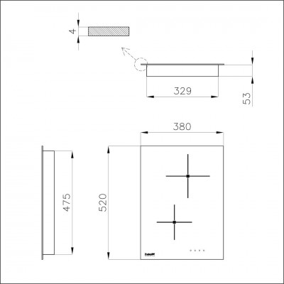 Foster 7322 240 S4000 domino induction hob 38 cm black glass ceramic