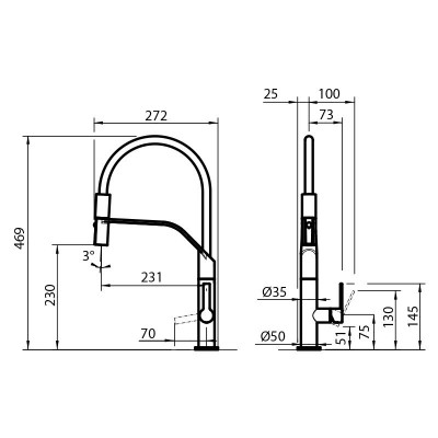 Foster 8425 100 grifo mezclador de cocina Milanello