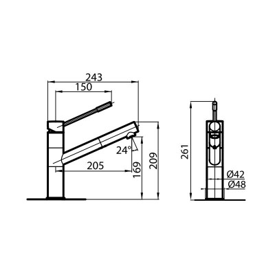 Foster 8466 100 Mitigeur Lorenzo + douchette extractible