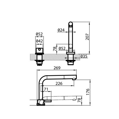 Foster 8471 000 Arsenio klappbarer Unterfenstermischer + Handbrause