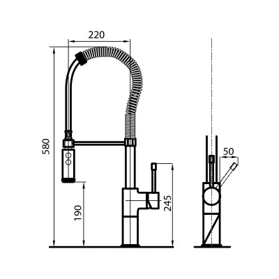 Foster 8484 000 Magnum grifo de cocina mezclador + ducha de mano cromada
