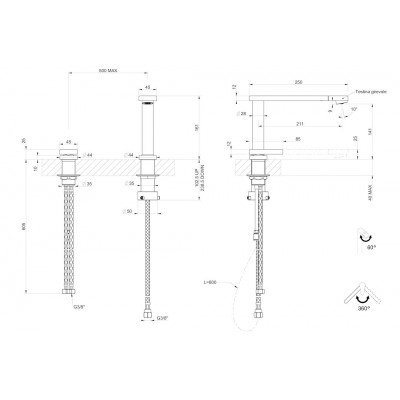 Foster 8499 000 Eclipse foldable chrome under-window mixer