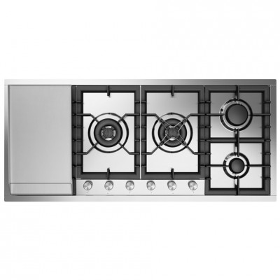 Ilve hcpt125fdd Professional Plus gas hob + fry top plate 120 cm stainless steel