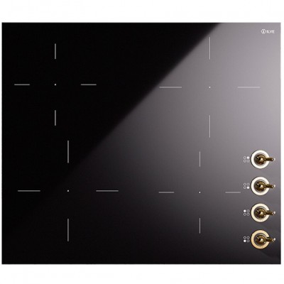 Ilve hvi364/bkg Nostalgie 60 cm plaque à induction vitrocéramique noir + laiton