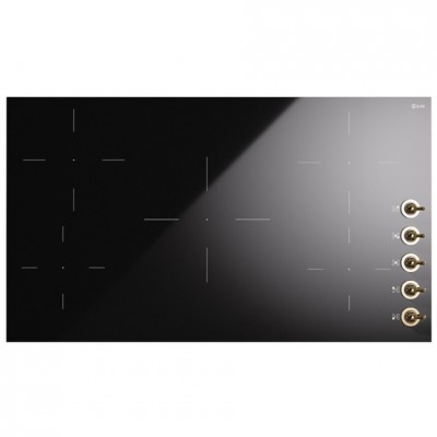 Ilve hvi395n/bkg Nostalgie Piano cottura induzione 90 cm vetroceramica nero + ottone