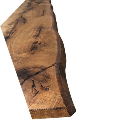Tavolo legno di quercia rovere bruno piedi in vetro - cristallo
