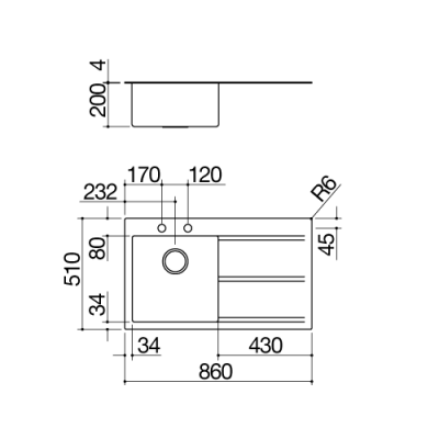 Barazza 1lmdr91d fregadero + escurridor 86 cm acero inoxidable