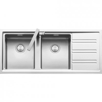 Barazza 1les12rd  Easy doppia vasca + gocciolatoio 116 cm inox