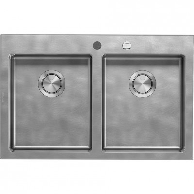 Barazza 1lun82 Unikalny zlew jednokomorowy 79 cm ze stali nierdzewnej w stylu vintage