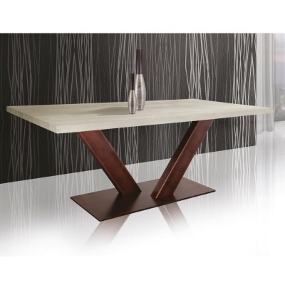 Denver Rectangular handcrafted solid wood table + metal legs