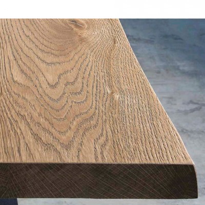 Mesa madera maciza artesanal rectangular + patas de metal
