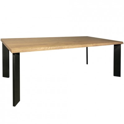 Table rectangulaire bois massif + pieds en métal