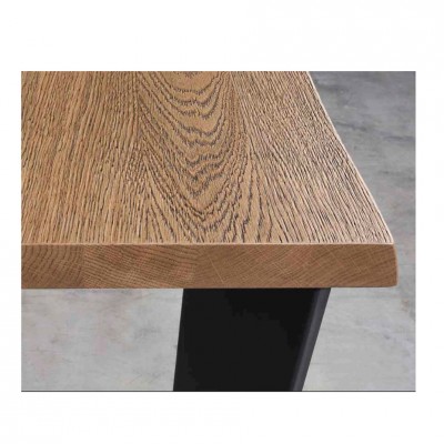 Mesa rectangular madera maciza + patas de metal