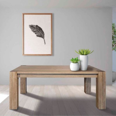 Econatural Extendable table natural solid wood - handcrafted