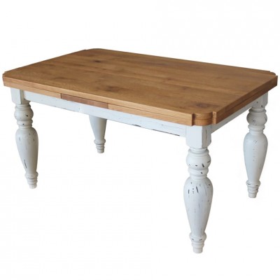 Bruno  table extensible en bois massif avec pieds tournés