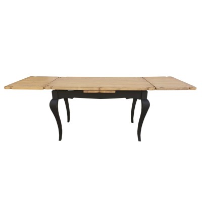 table extensible table en bois de sapin + base blanche