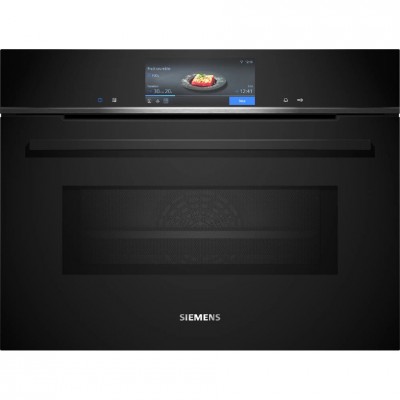 Piekarnik mikrofalowy z pyrolizą Siemens cm778gnb1b Iq700 do zabudowy, h 45, czarny