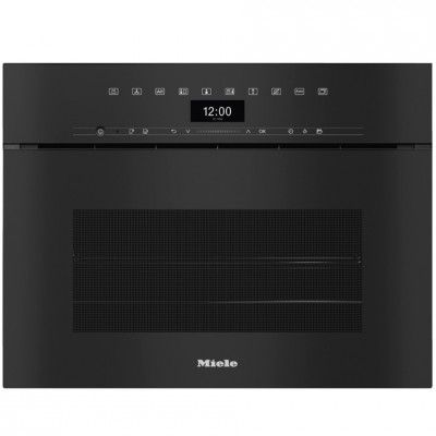 Four vapeur combiné Miele DGC 7440 HCX Pro ArtLine H 45 en verre noir