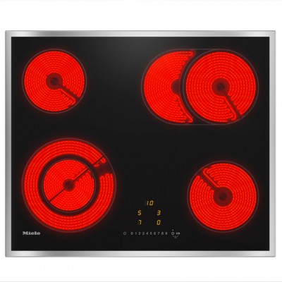 Placa eléctrica Miele km 6521 fr 60 cm negra + acero inoxidable
