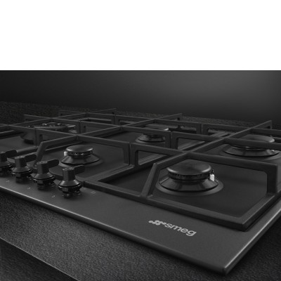 Smeg Px375Lmb Classica plaque de cuisson au gaz 70 cm noir mat