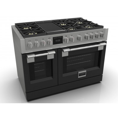 Fulgor fsrc 4807 2p mk 2f mbk professional gas kitchen sofia 122 cm black steel