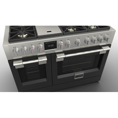 Fulgor fsrc 4807 2p mk 2f mbk professional gas kitchen sofia 122 cm black steel