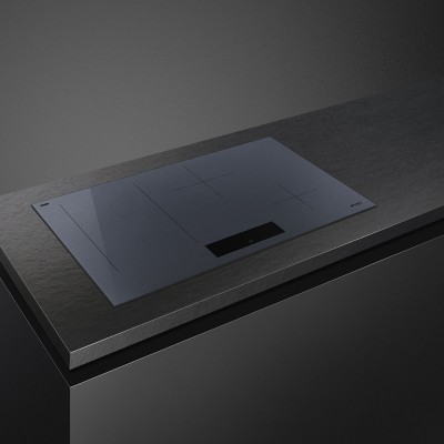 Smeg Sim1844Dg Linea plaque de cuisson à induction 80 cm verre gris