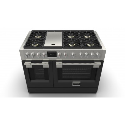 Fulgor fsrc 4807 2p mk 2f mbk professional gas kitchen sofia 122 cm black steel