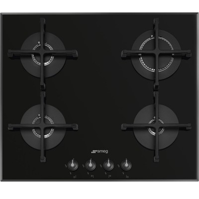 Smeg Pv164B3 Linea Gasherd 60cm schwarzes Glas