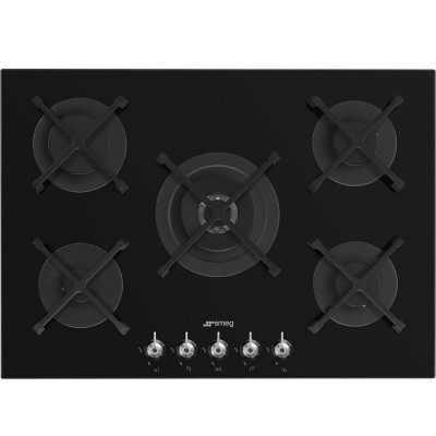 Smeg Pv375N Classica plaque de cuisson au gaz 70 cm verre noir