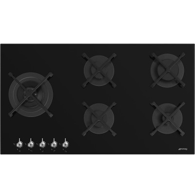 Smeg Pv395Ln Classica Placa gas 90 cm cristal negro