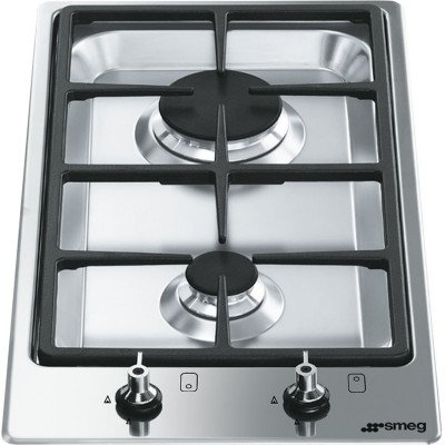Smeg Pgf31G2 Classica Placa de gas dominó de acero inoxidable 38 cm