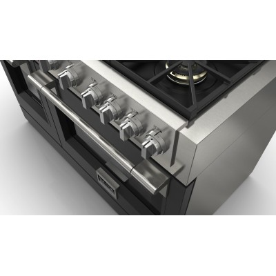 Fulgor fsrc 4807 2p mk 2f mbk professional gas kitchen sofia 122 cm black steel