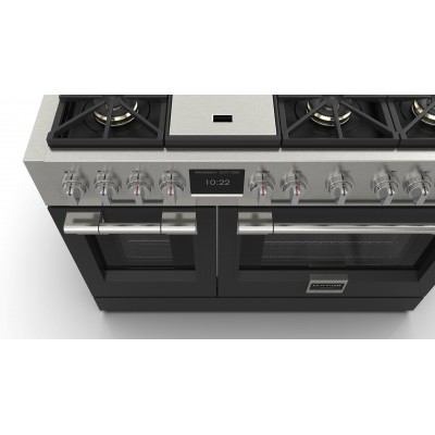 Fulgor fsrc 4807 2p mk 2f mbk professional gas kitchen sofia 122 cm black steel