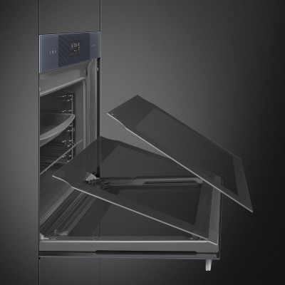 Smeg So6102S3Pg Galileo quatre vapeur combiné encastrable gris