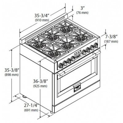 Fulgor fsrc 3606 p mg ed 2f x cocina gas profesional sofia 91cm acero inoxidable