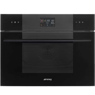 Smeg So4102M1B3 Linea Kombinierter Einbau-Mikrowellenofen H 45 cm schwarz